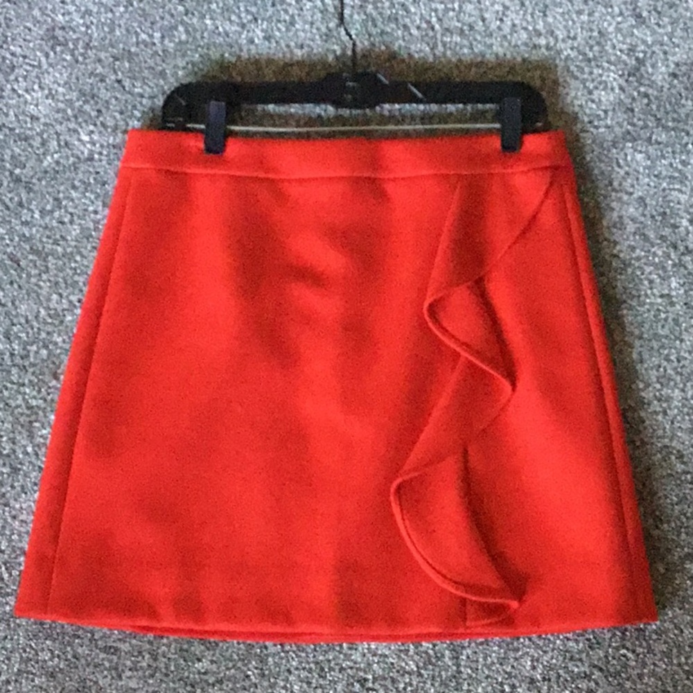 Jcrew red mini skirt